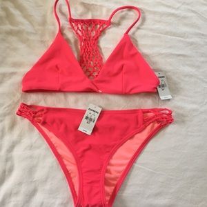 Bright Pink Crochet Express Bikini